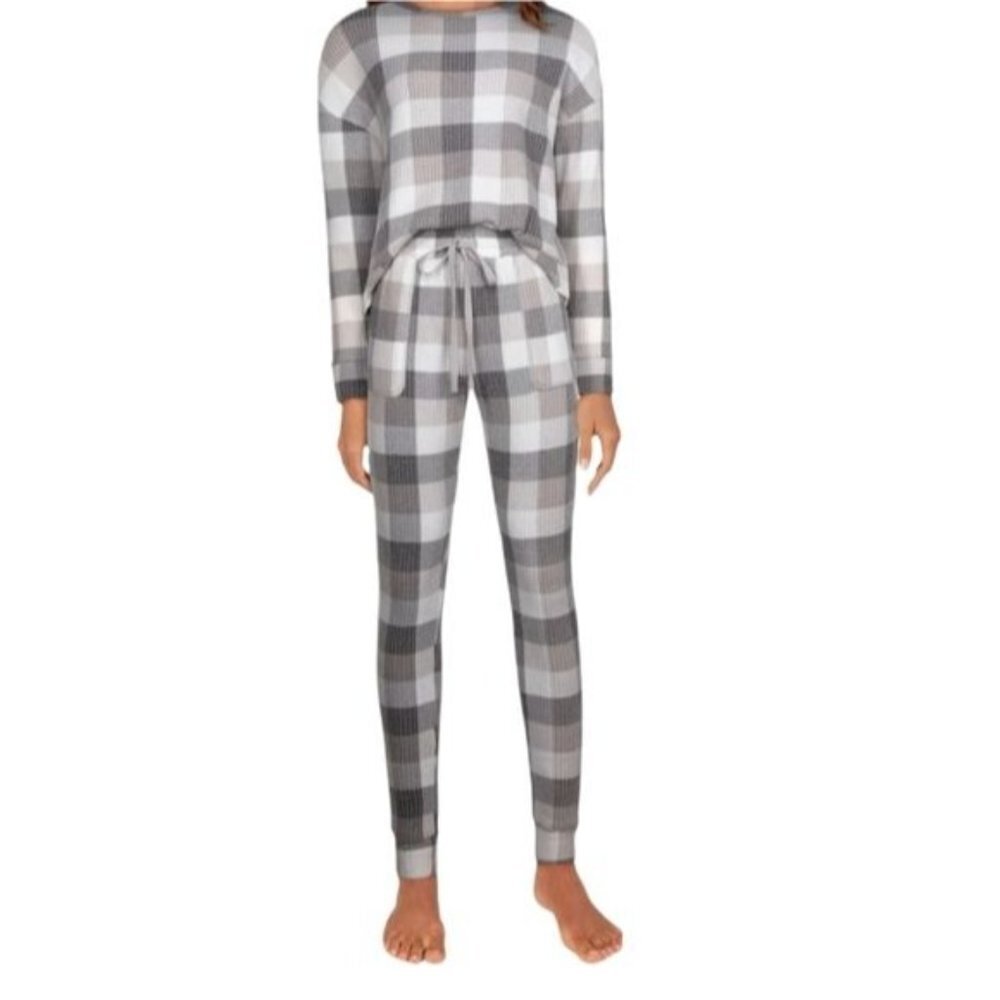 NWT Natural Reflections Buffalo Waffle‎ Loungewear Set Size Large